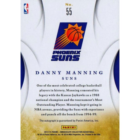 DANNY MANNING - SUNS - KARTA NBA - KARTA Z AUTOGRAFEM