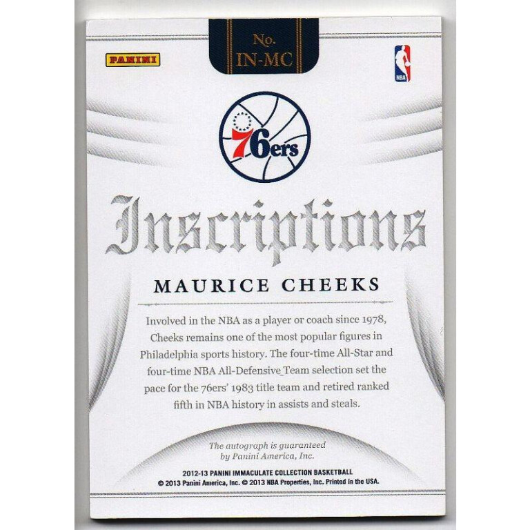 MAURICE CHEEKS - 76ERS - KARTA NBA - KARTA Z AUTOGRAFEM