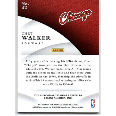 CHET WALKER - BULLS - KARTA NBA - KARTA Z AUTOGRAFEM
