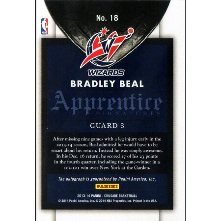 BRADLEY BEAL - WIZARDS - KARTA NBA - KARTA Z AUTOGRAFEM