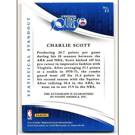 CHARLIE SCOTT - CELTICS - KARTA NBA - KARTA Z AUTOGRAFEM
