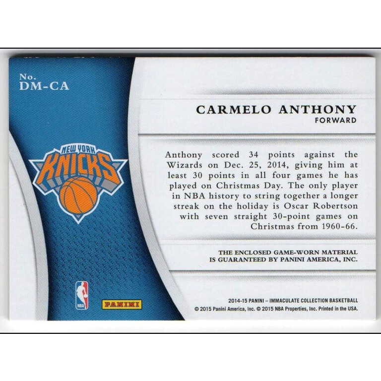 CARMELO ANTHONY - KARTA NBA - KNICKS