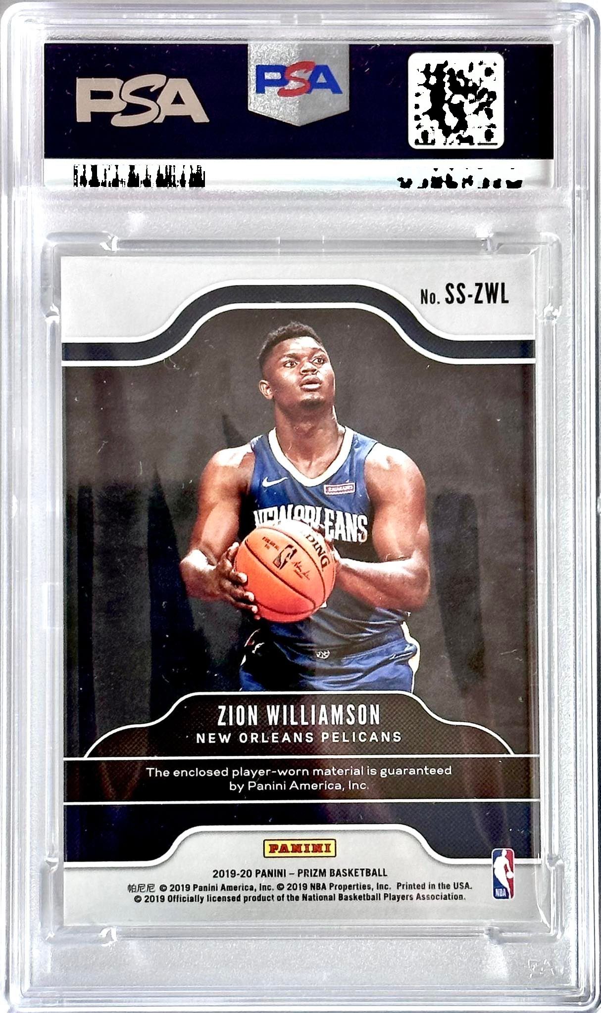 Zion Williamson - Karta NBA Game Used z kawałkiem meczowej 